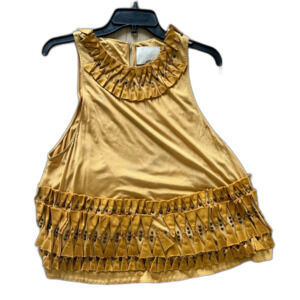 3.1 Phillip Lim Top Beaded Sleeveless Yellow Mustard Tank Blouse Luxe Designer M